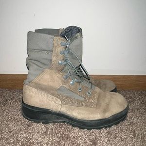 Sage Green Combat Boots, size 6 WF. In good